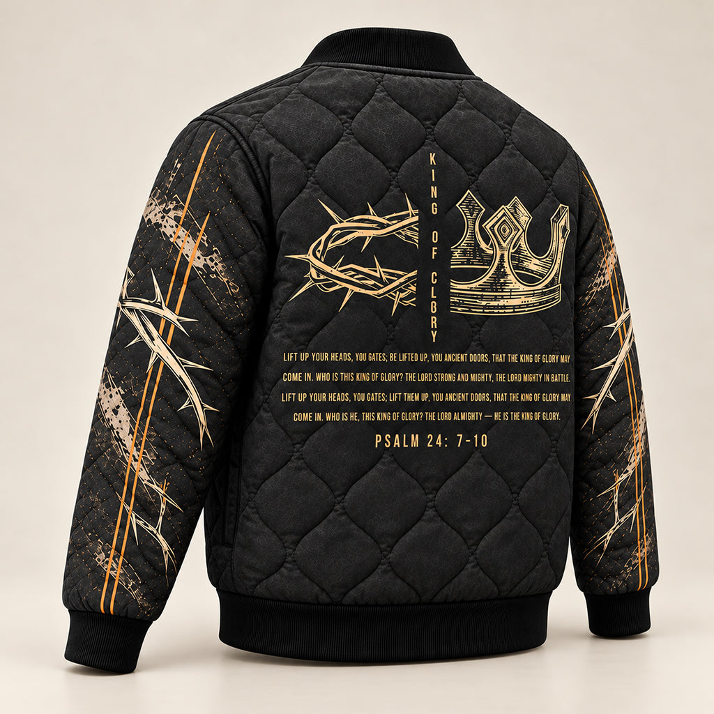 King of Glory Quilted Bomber Jacket