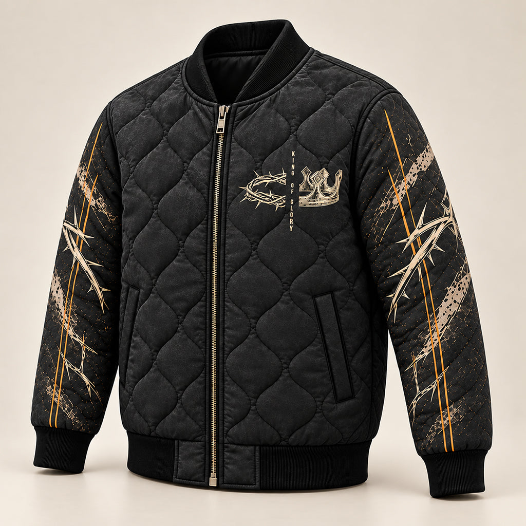 King of Glory Quilted Bomber Jacket