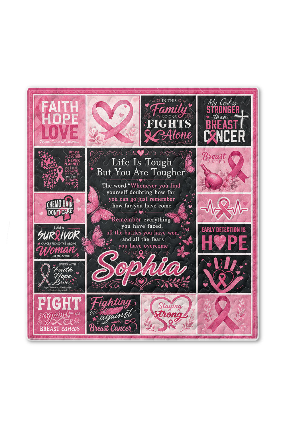 Life Is Tough You Are Tougher Warrior Quilt Blanket