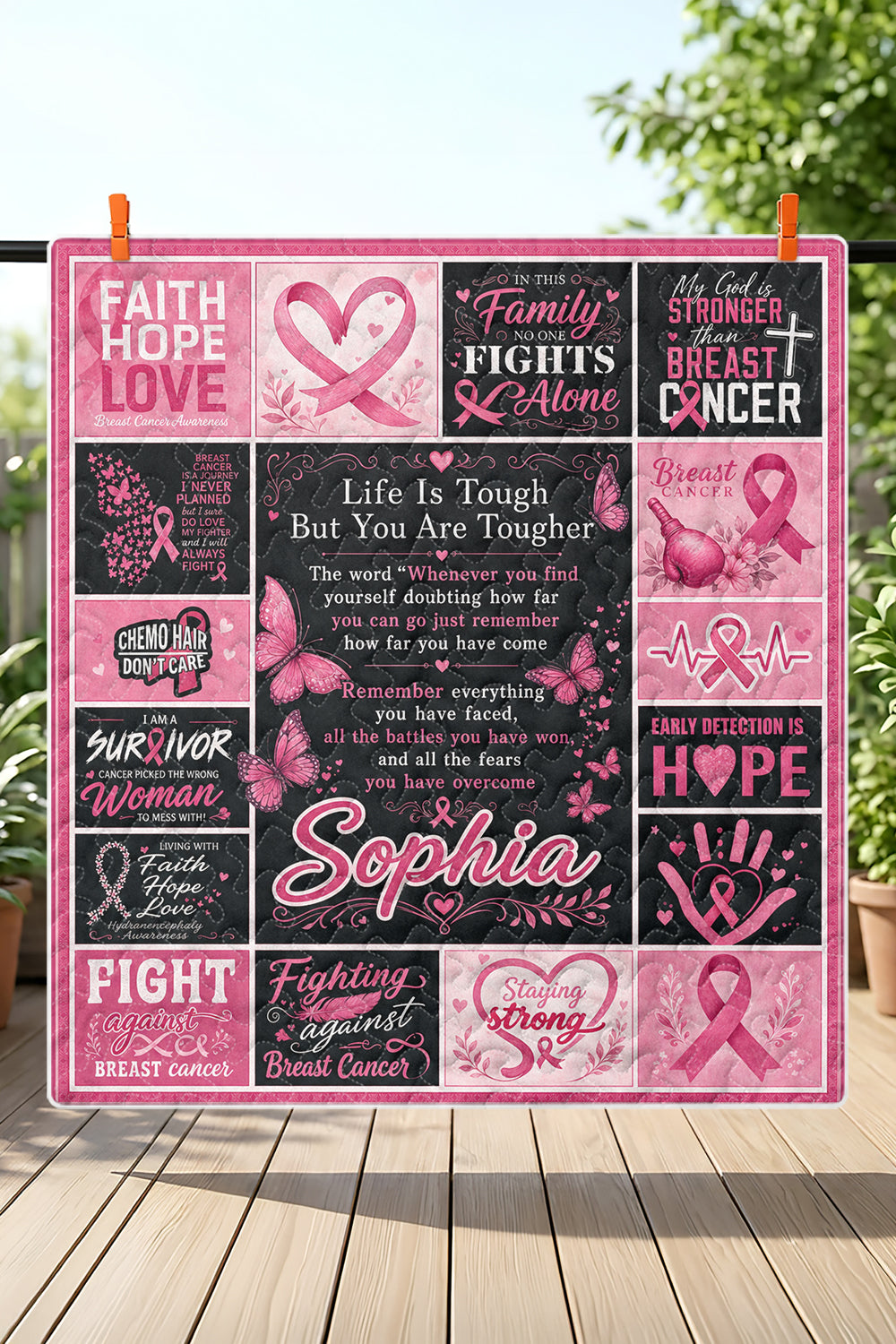 Life Is Tough You Are Tougher Warrior Quilt Blanket