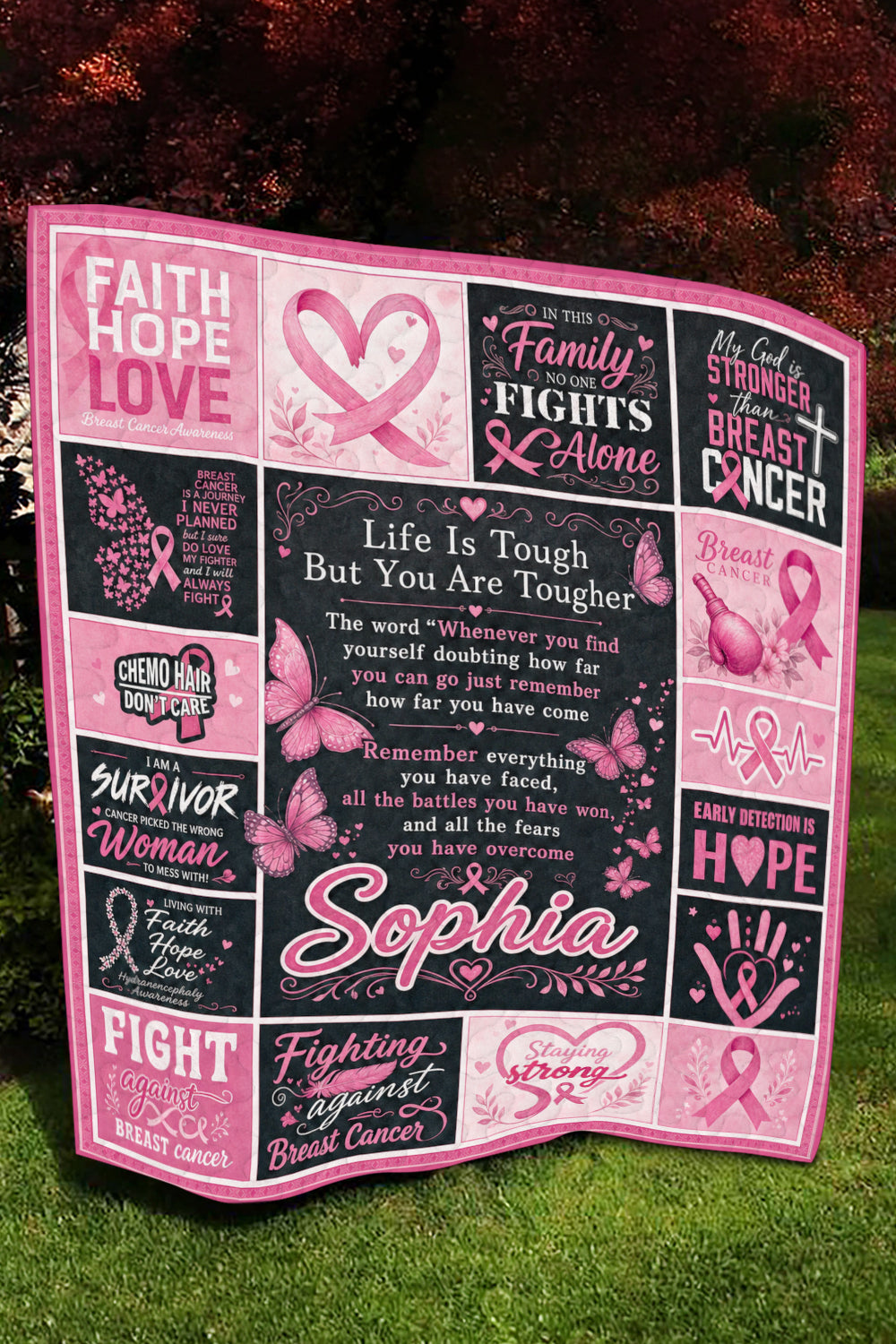 Life Is Tough You Are Tougher Warrior Quilt Blanket