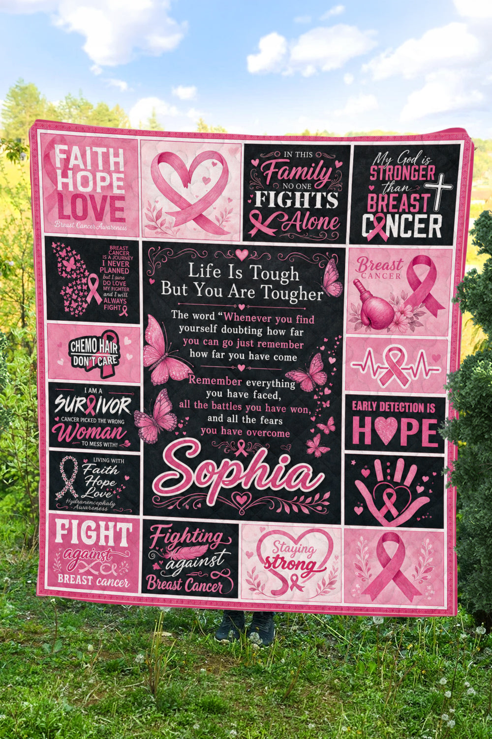 Life Is Tough You Are Tougher Warrior Quilt Blanket