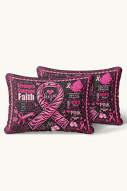 Zebra Ribbon Strength Courage Faith Quilt Pillow