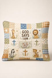 Personalized Baptism Safari Animals Quilt Pillows