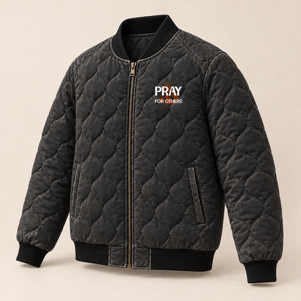 Pray For Others James 5 16 Quilted Bomber Jacket