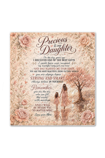 Precious Daughter Beautiful Baby Girl Mom Sunset Quilt Blanket
