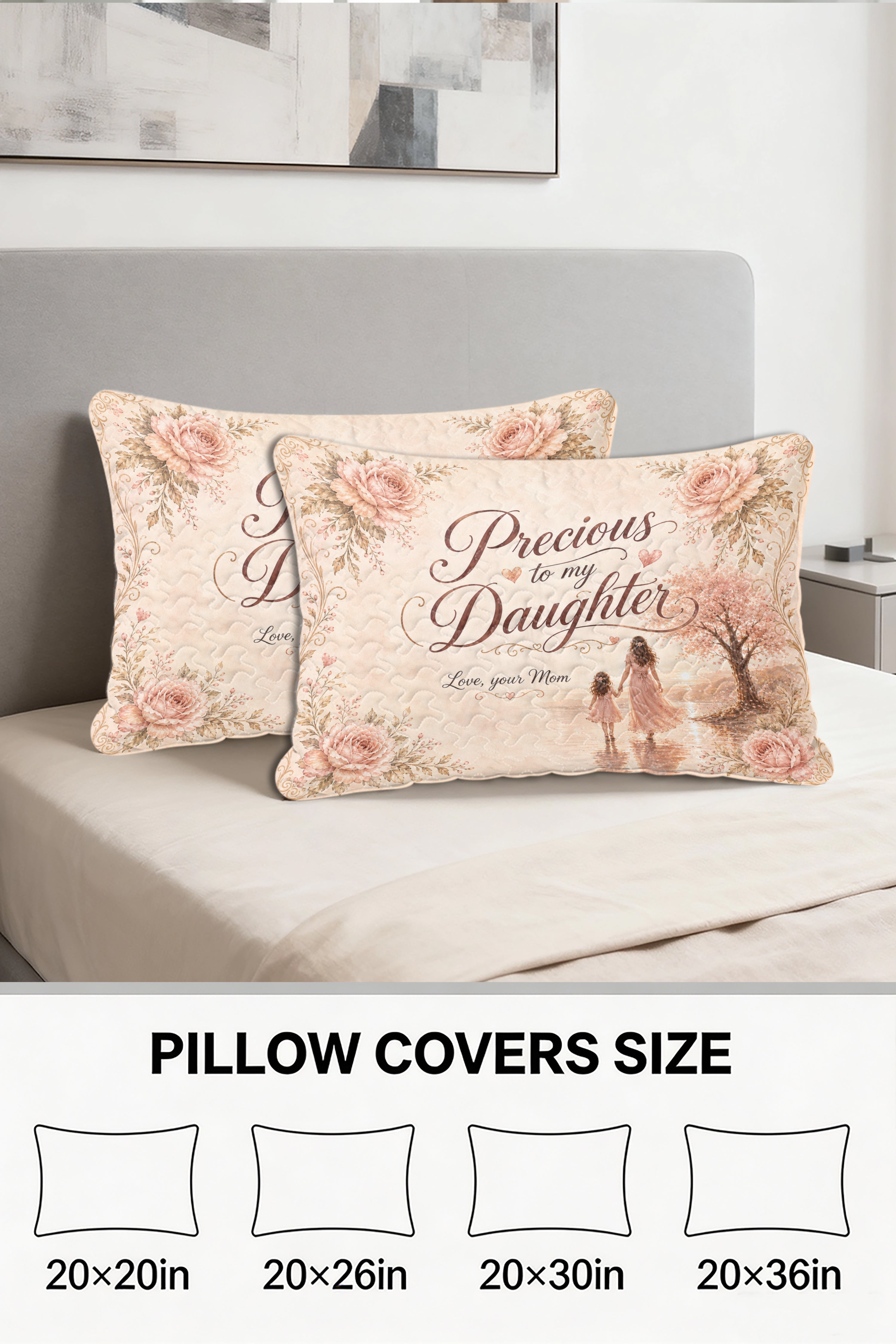 Precious Daughter Beautiful Baby Girl Mom Sunset Pillow