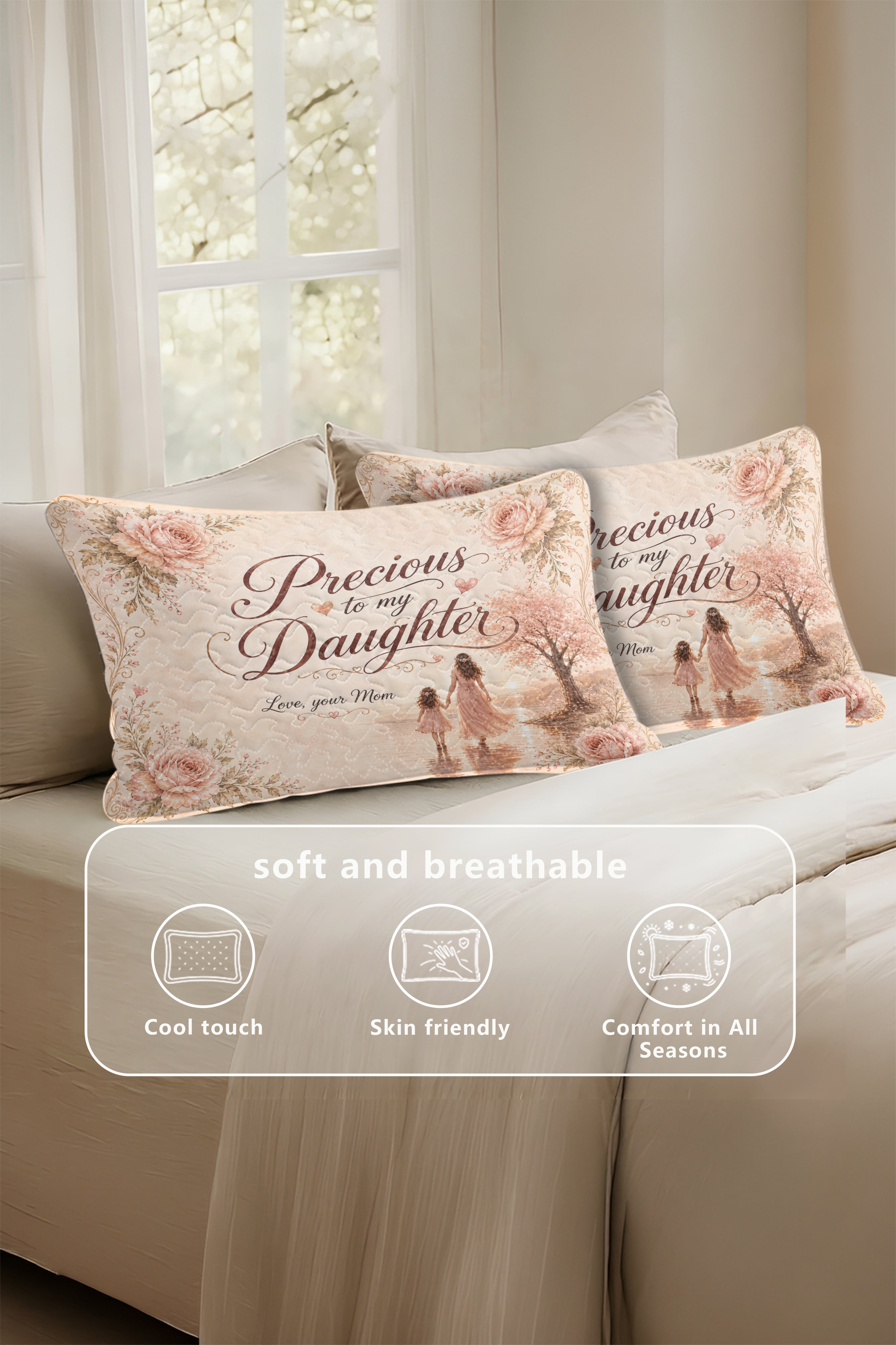 Precious Daughter Beautiful Baby Girl Mom Sunset Pillow