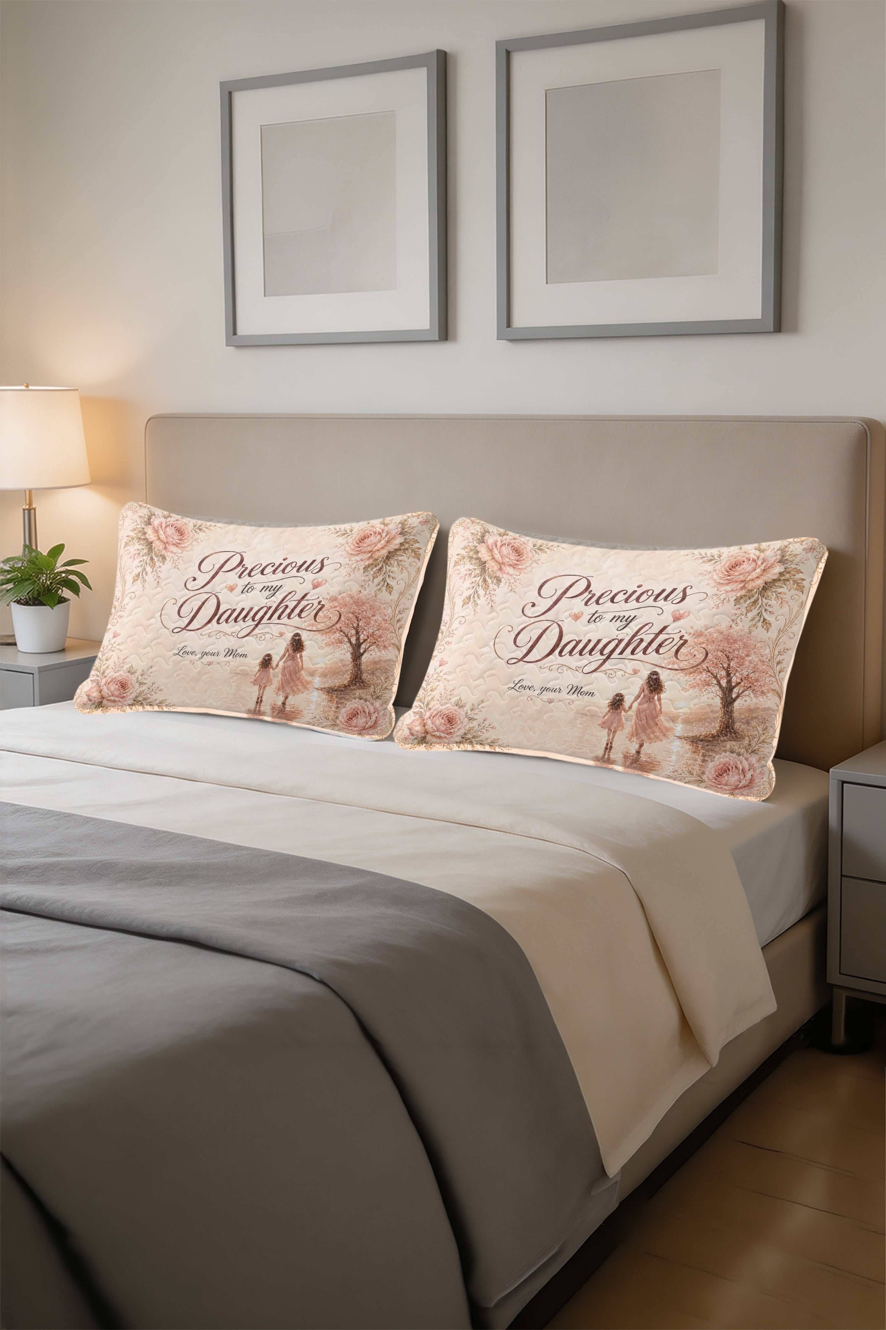 Precious Daughter Beautiful Baby Girl Mom Sunset Pillow