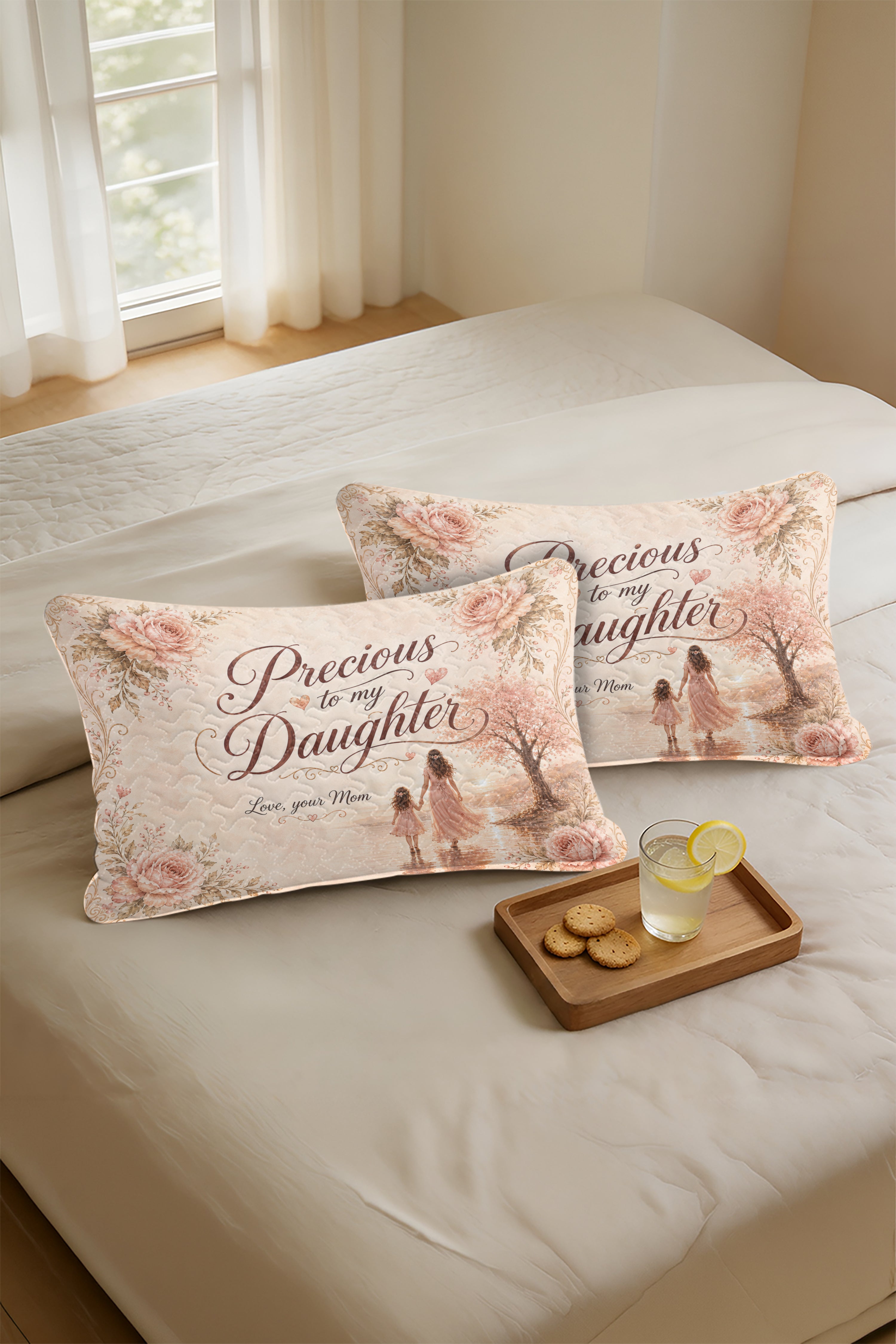 Precious Daughter Beautiful Baby Girl Mom Sunset Pillow