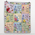 Printed Quilt Blanket Bible Verse Patchwork Vintage Floral Bedding