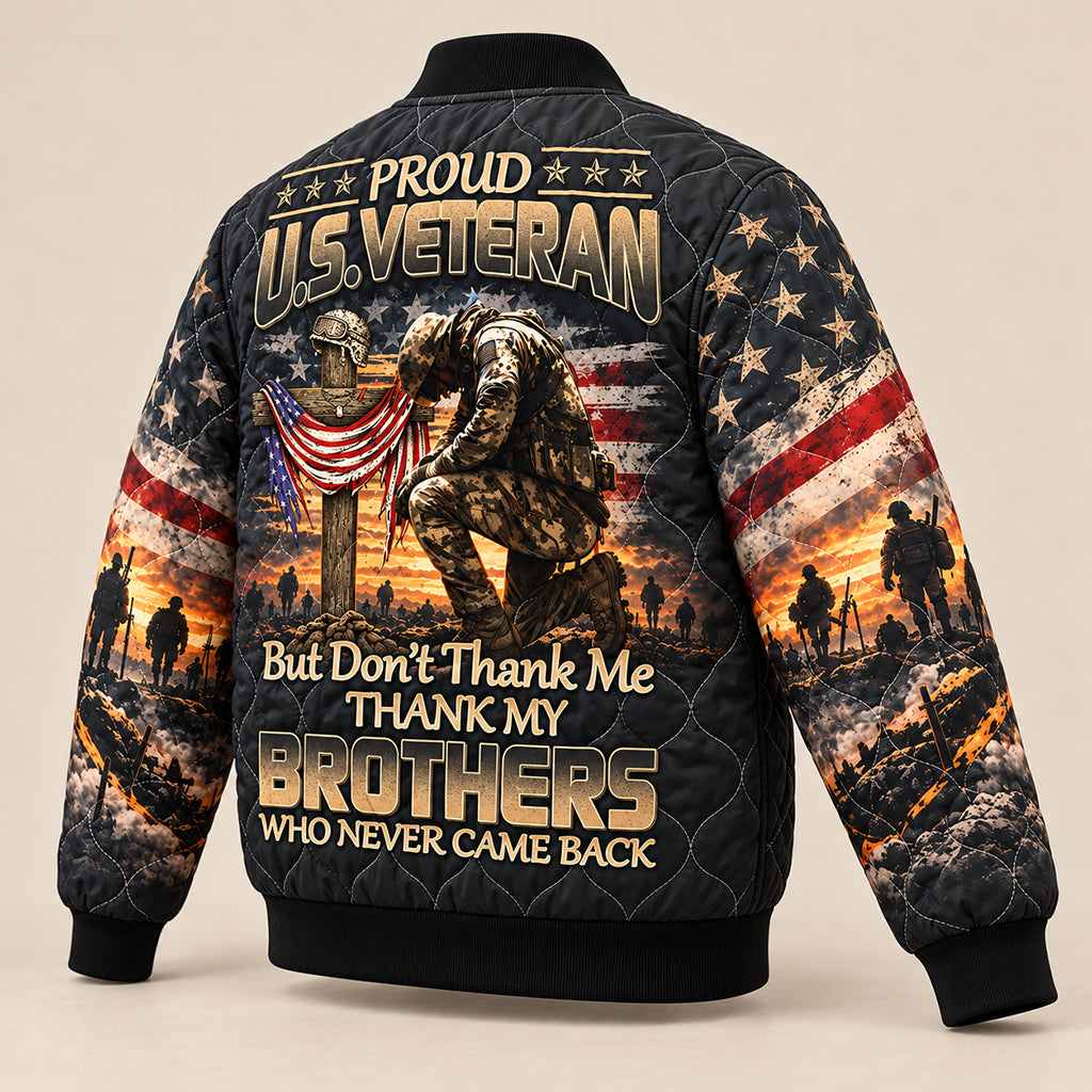 Proud US Veteran Memorial Quilted Jacket