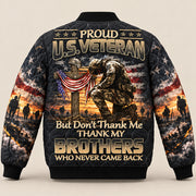 Proud US Veteran Memorial Quilted Jacket