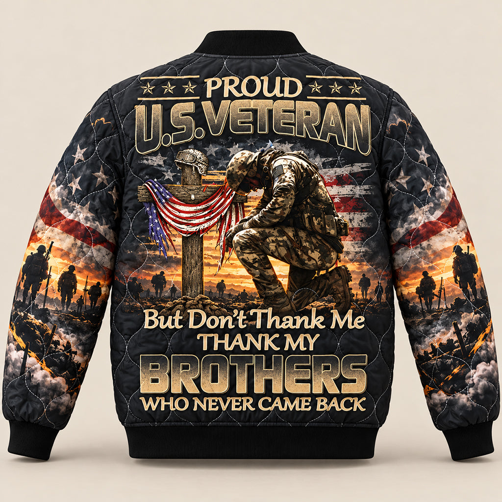 Proud US Veteran Memorial Quilted Jacket – view 1