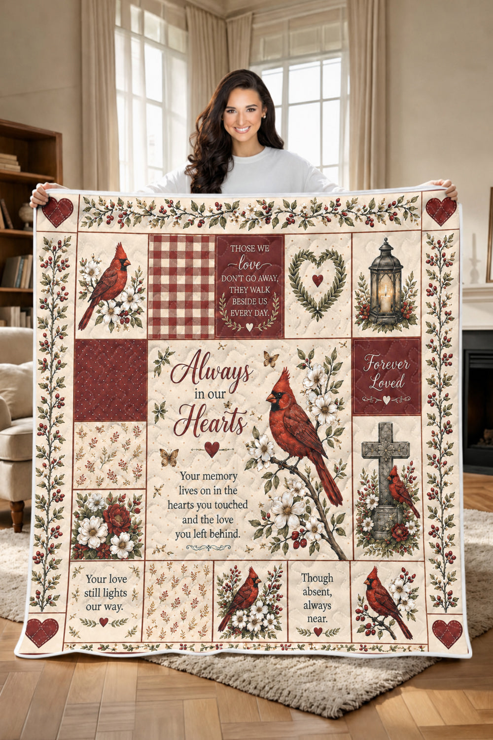 Red Cardinal Memorial Blanket