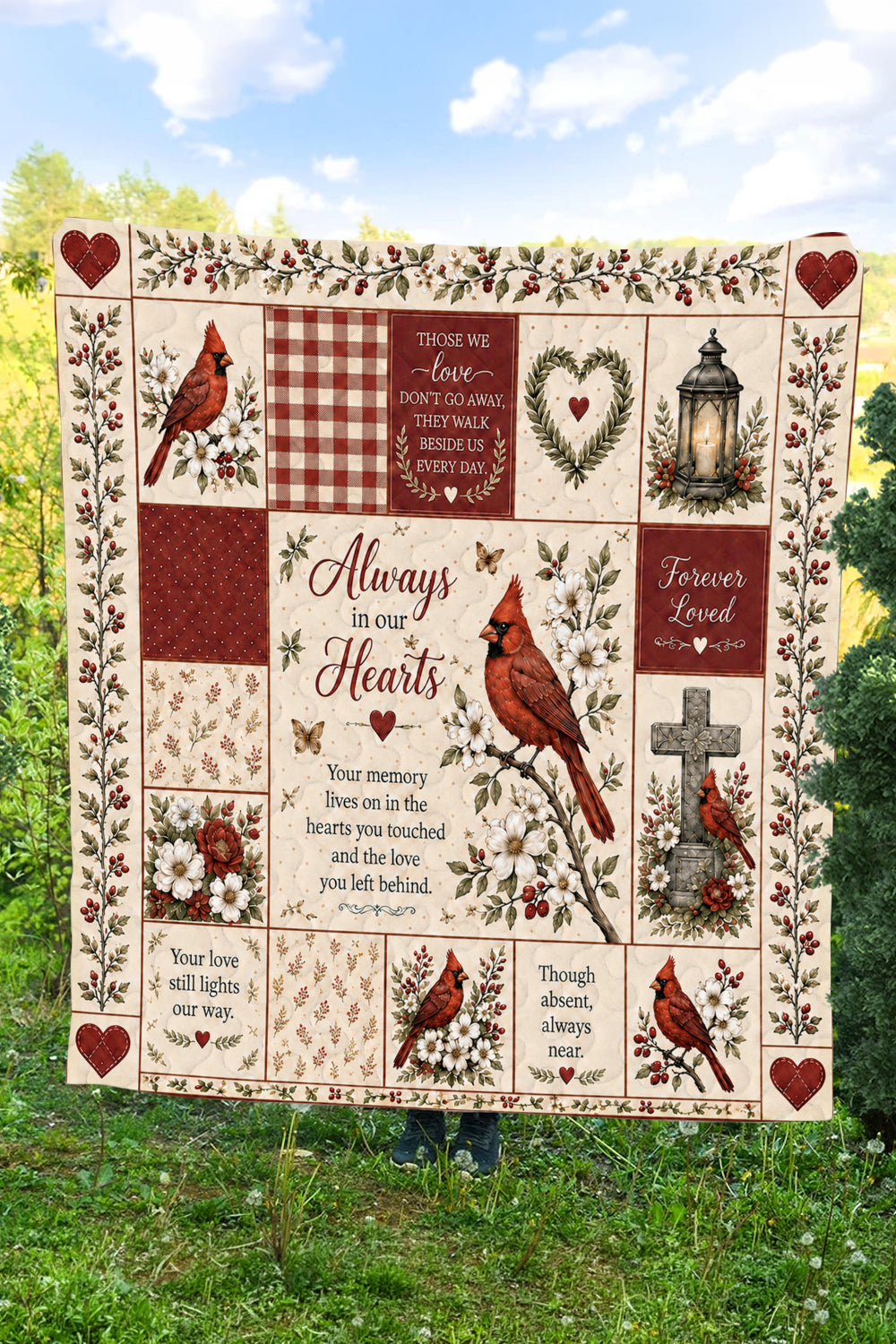 Red Cardinal Memorial Blanket