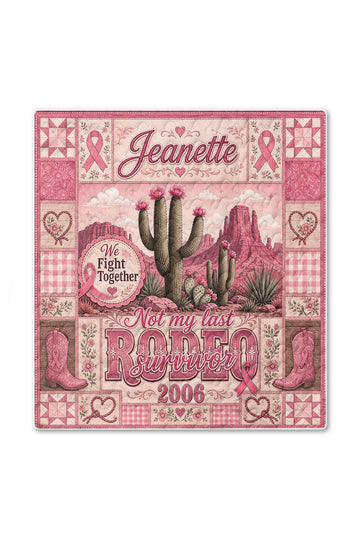 Rodeo Survivor Cactus Desert Patchwork Quilt Blanket