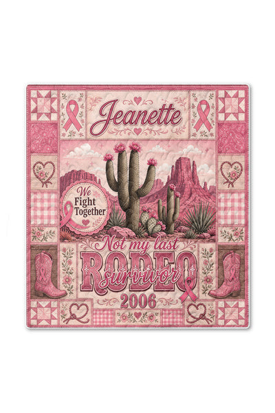 Rodeo Survivor Cactus Desert Patchwork Quilt Blanket