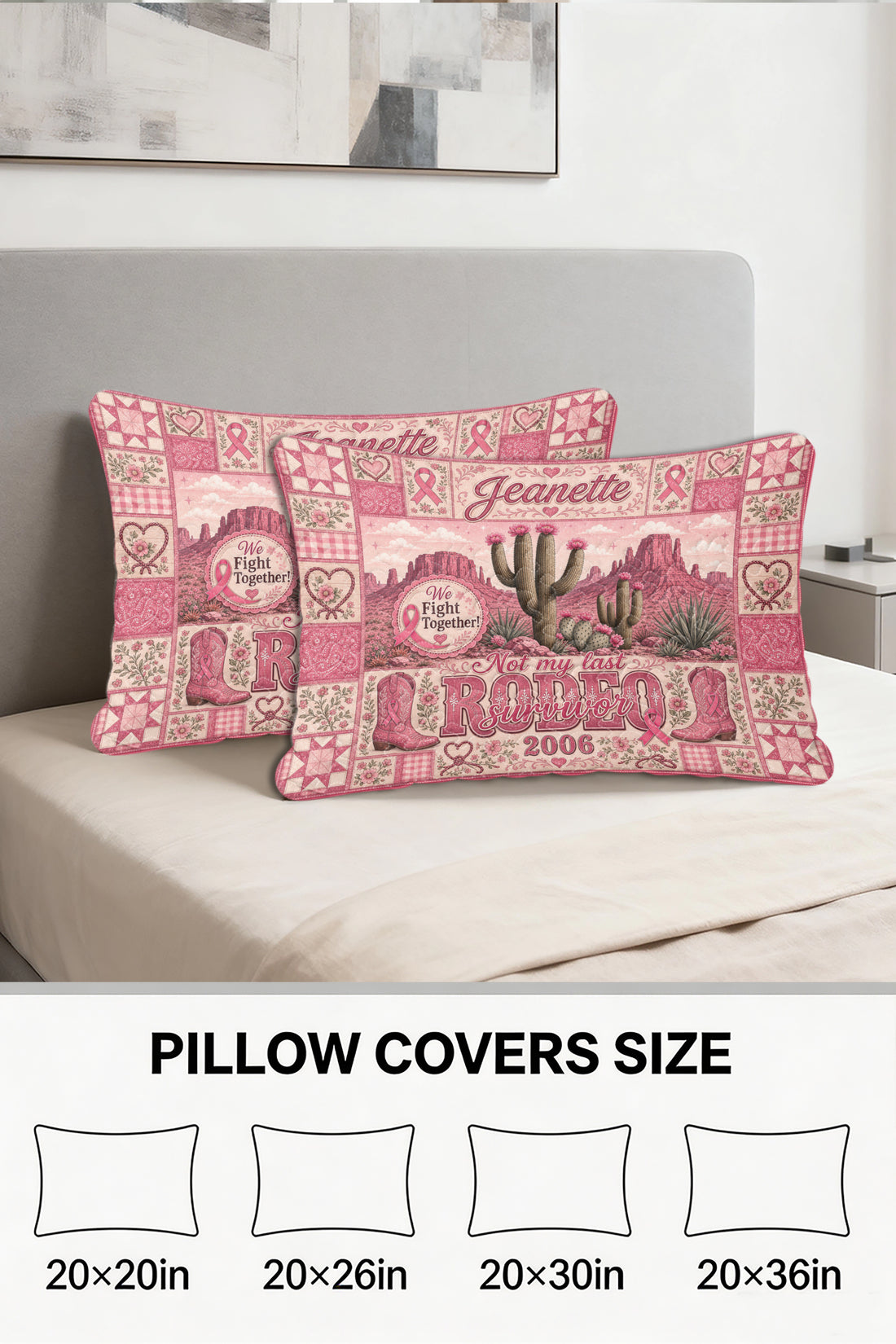 Rodeo Survivor Cactus Desert Patchwork Quilt Pillows