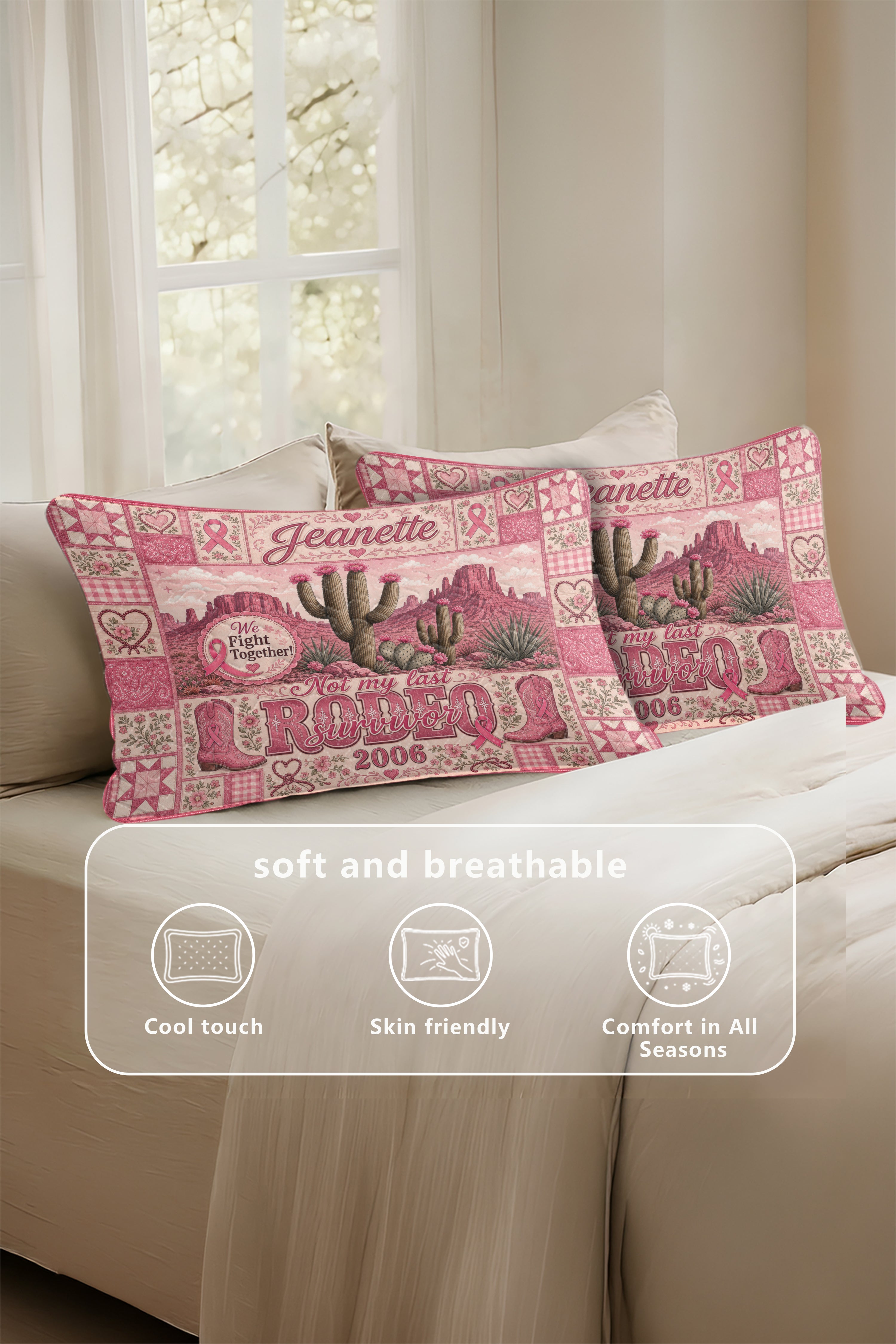 Rodeo Survivor Cactus Desert Patchwork Quilt Pillows