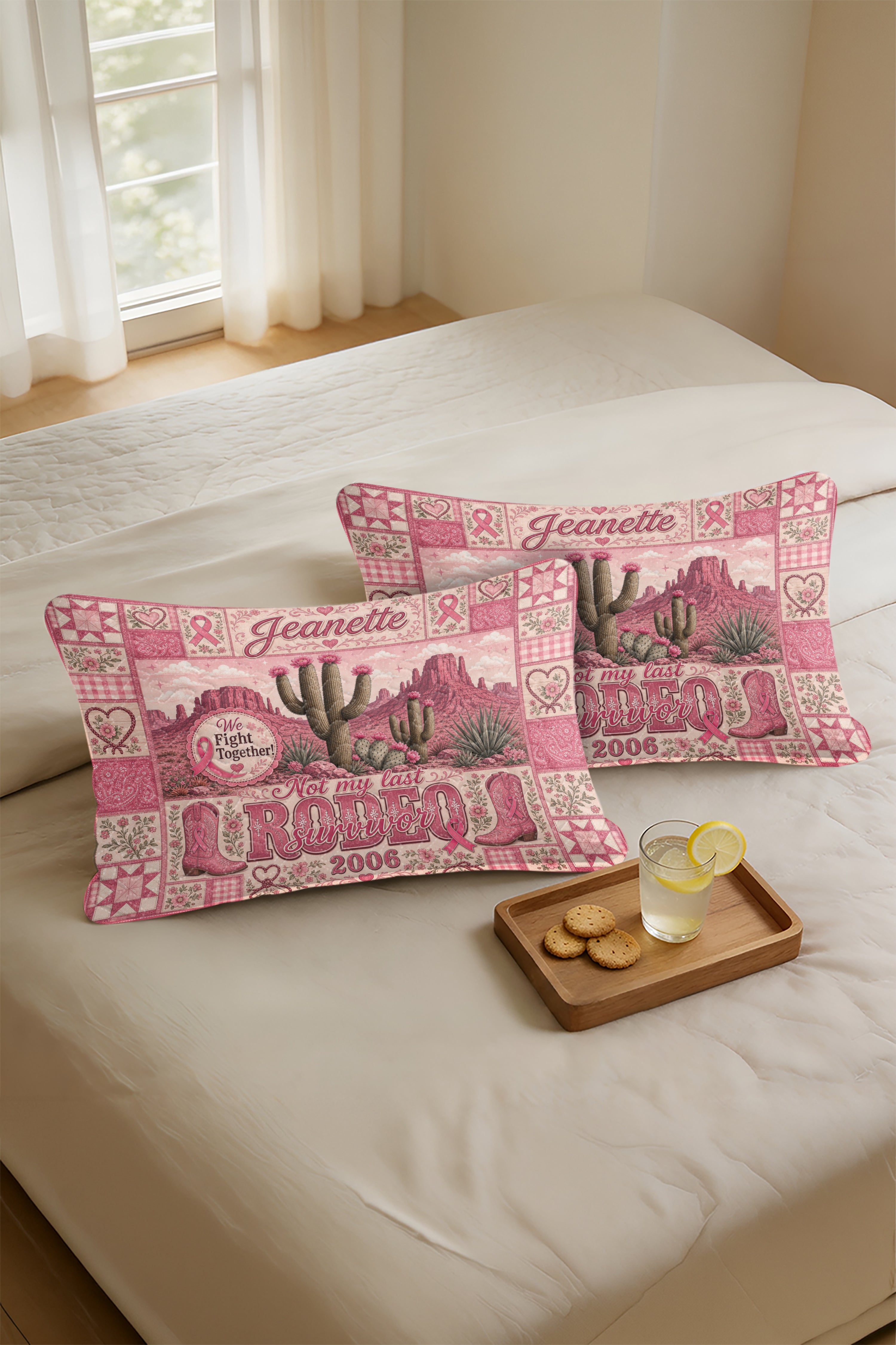 Rodeo Survivor Cactus Desert Patchwork Quilt Pillows