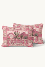Rodeo Survivor Cactus Desert Patchwork Quilt Pillow