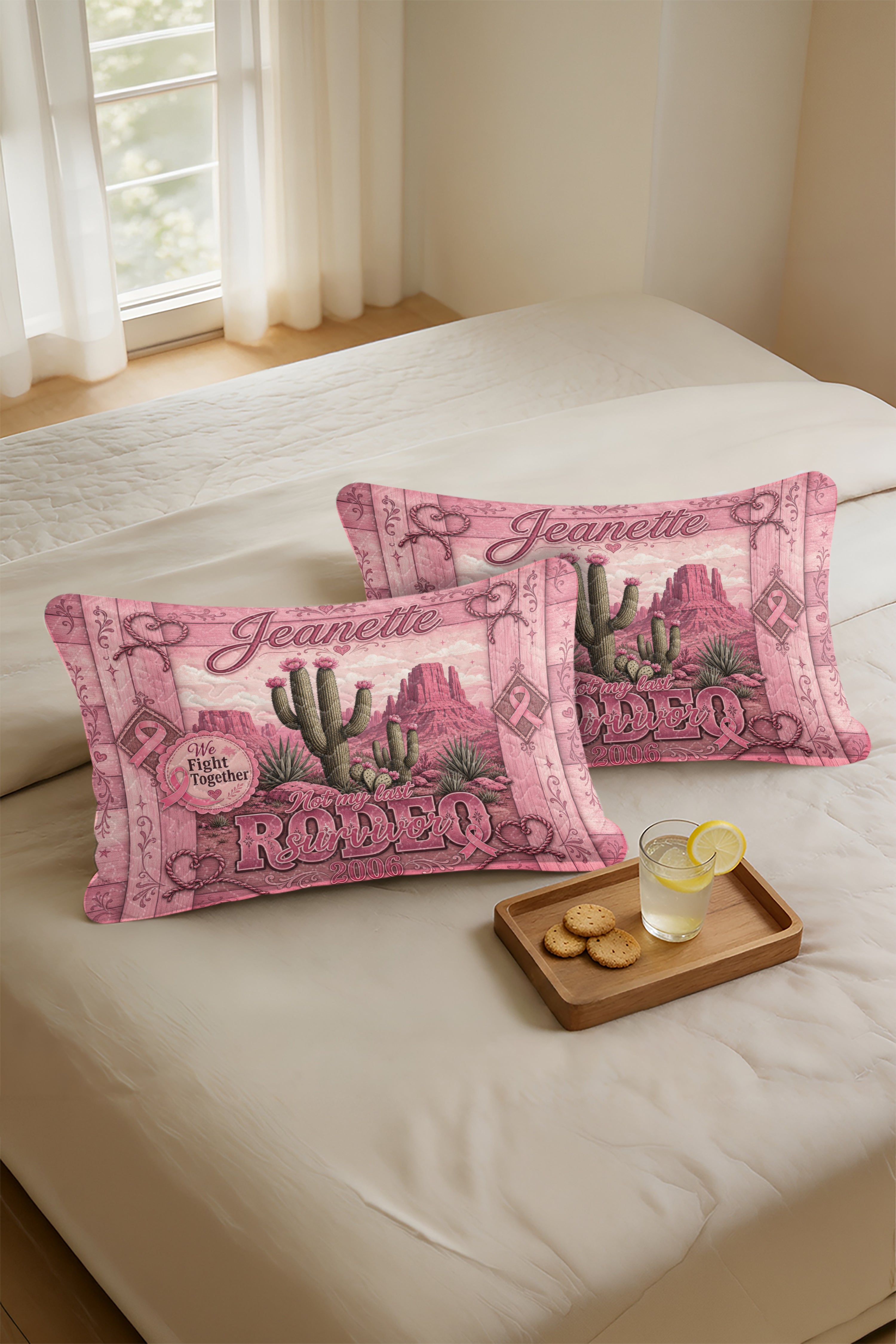 Rodeo Survivor Cactus Desert Wood Plank Quilt Pillows