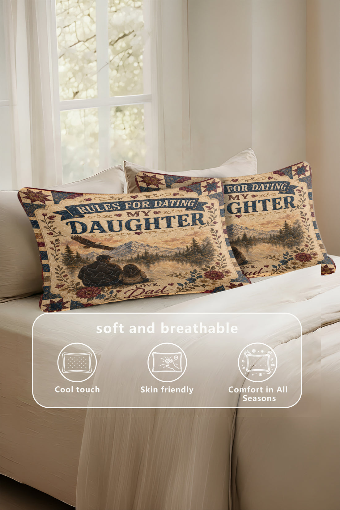 Rules For Dating My Daughter Protective Dad Pillow