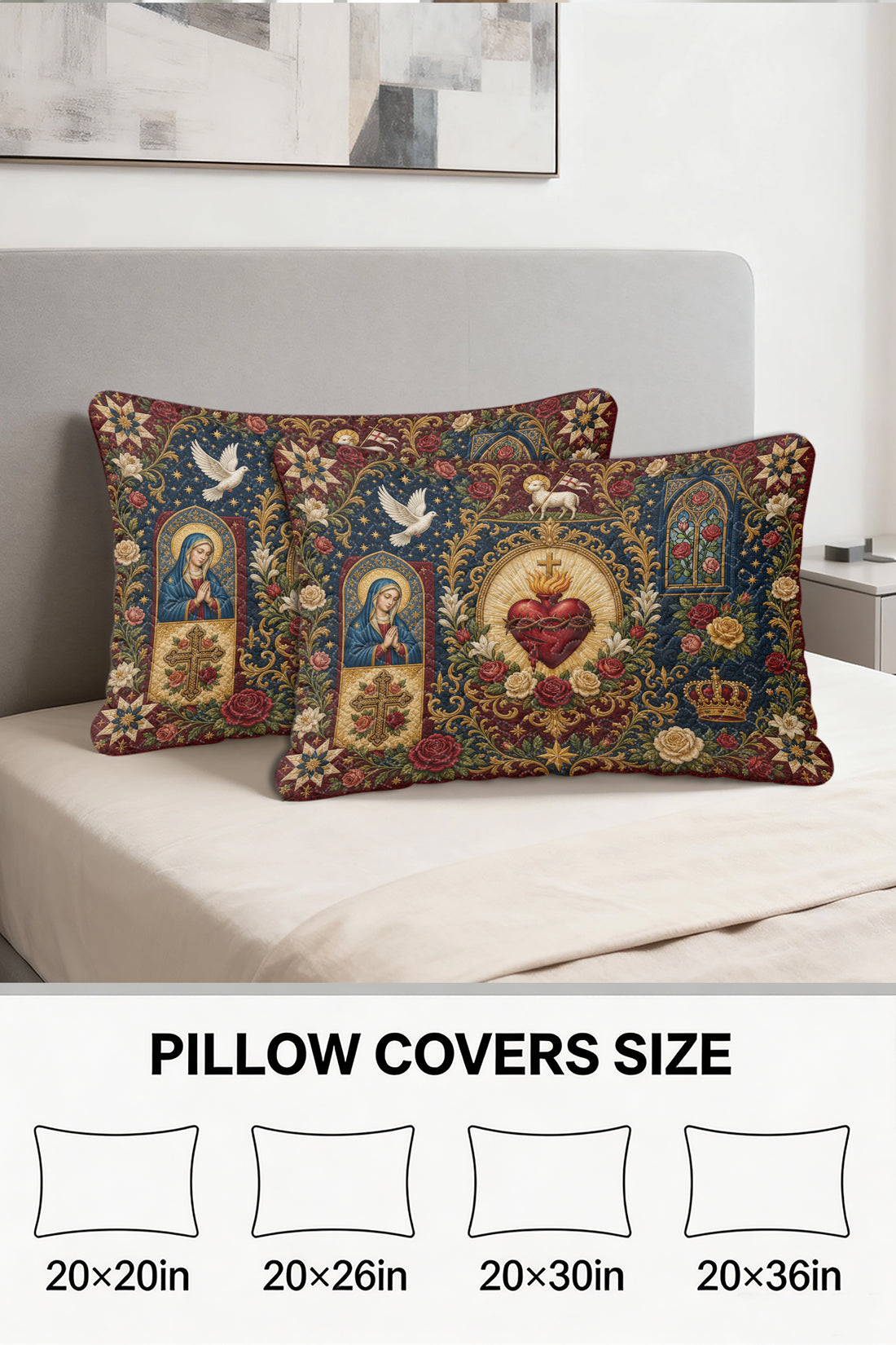 Sacred Heart Quilt Pillows