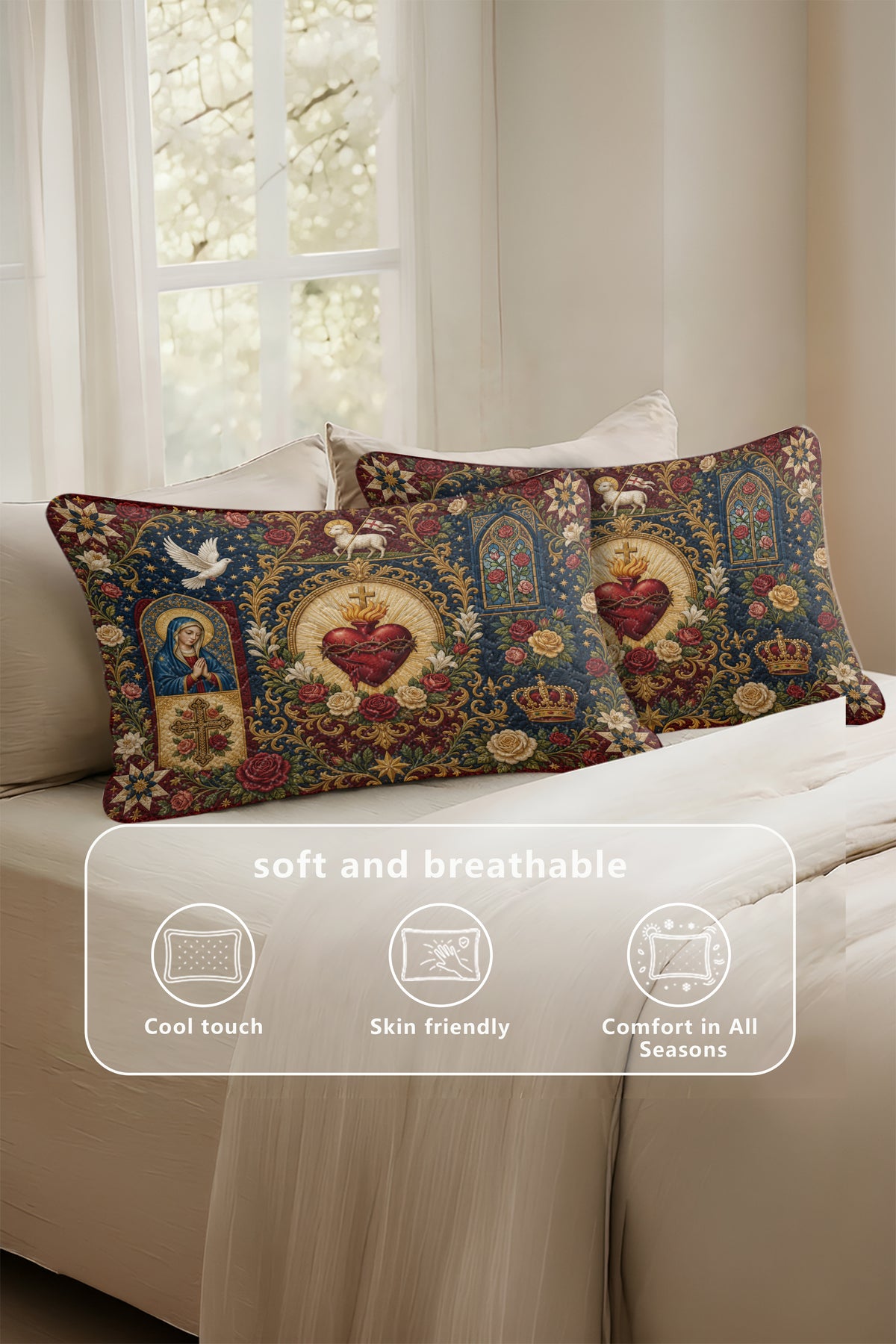 Sacred Heart Quilt Pillows