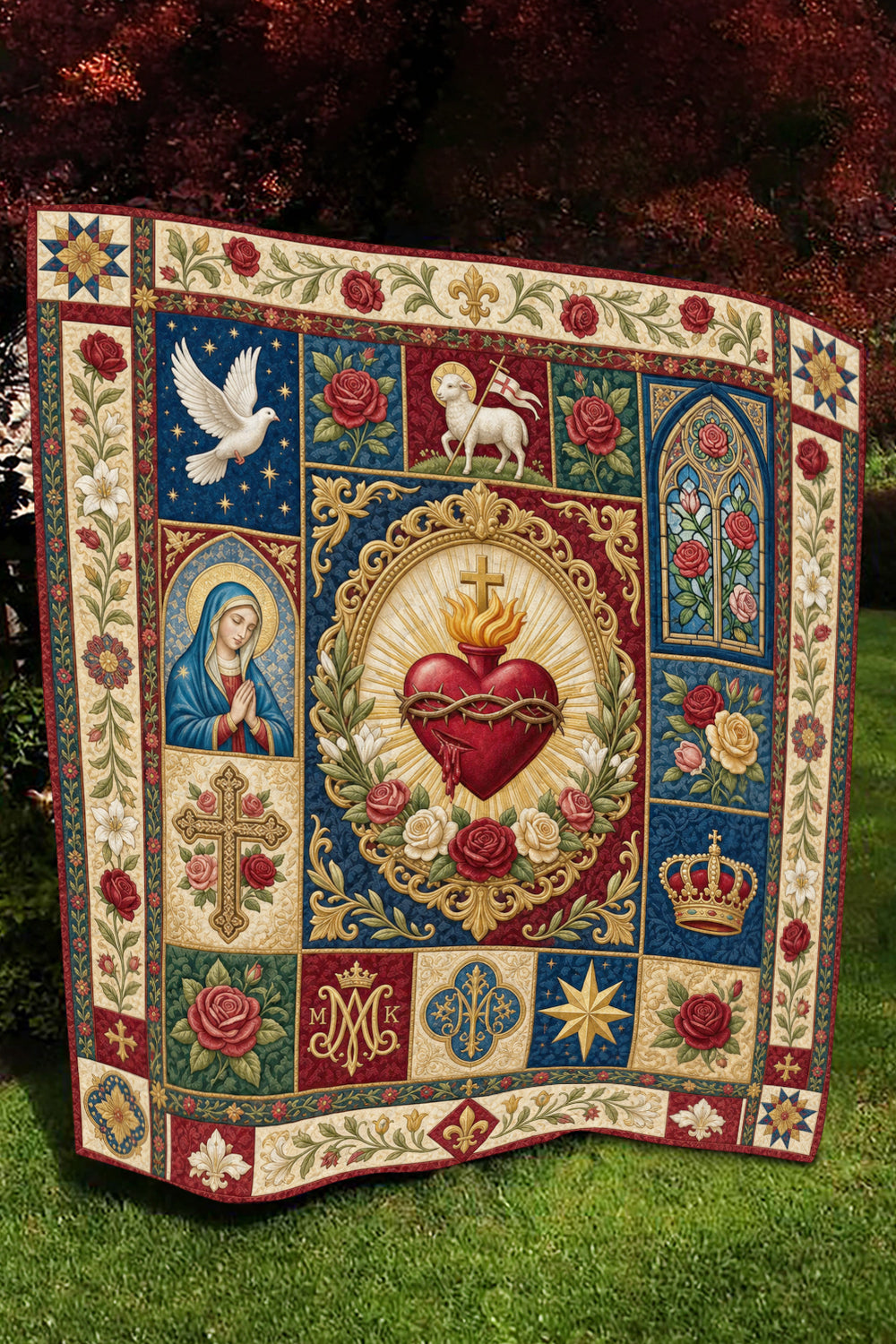 Sacred Heart Blanket, Catholic Home Decor