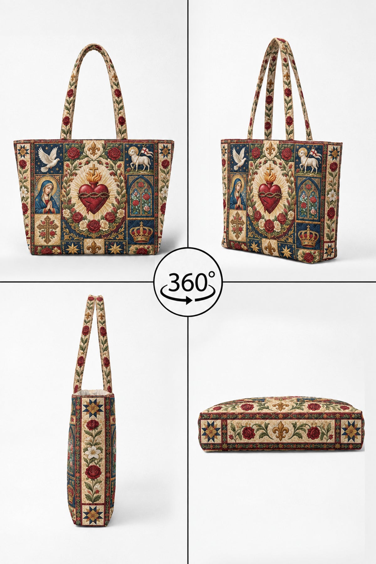 Sacred Heart Quilted Bag