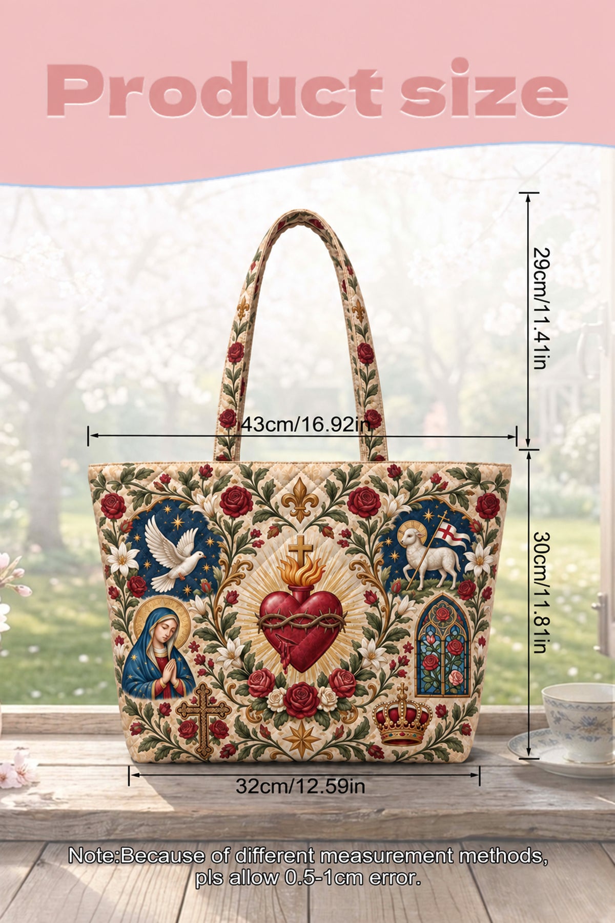 Sacred Heart Quilted Bag
