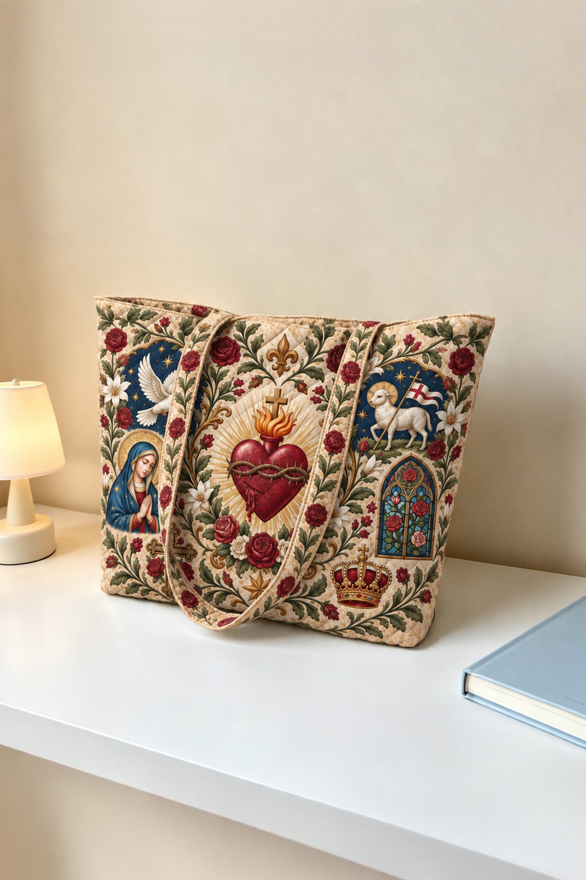Sacred Heart Quilted Bag