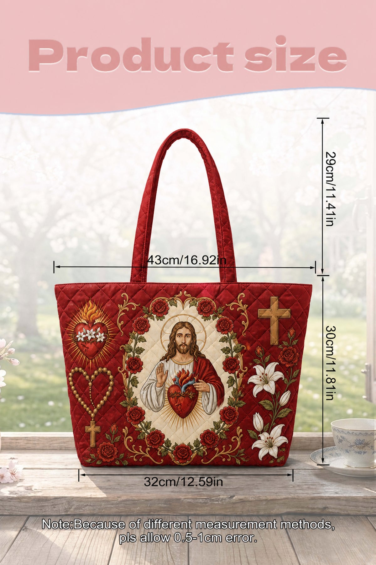 Sacred Heart of Jesus Christian Quilt Bag
