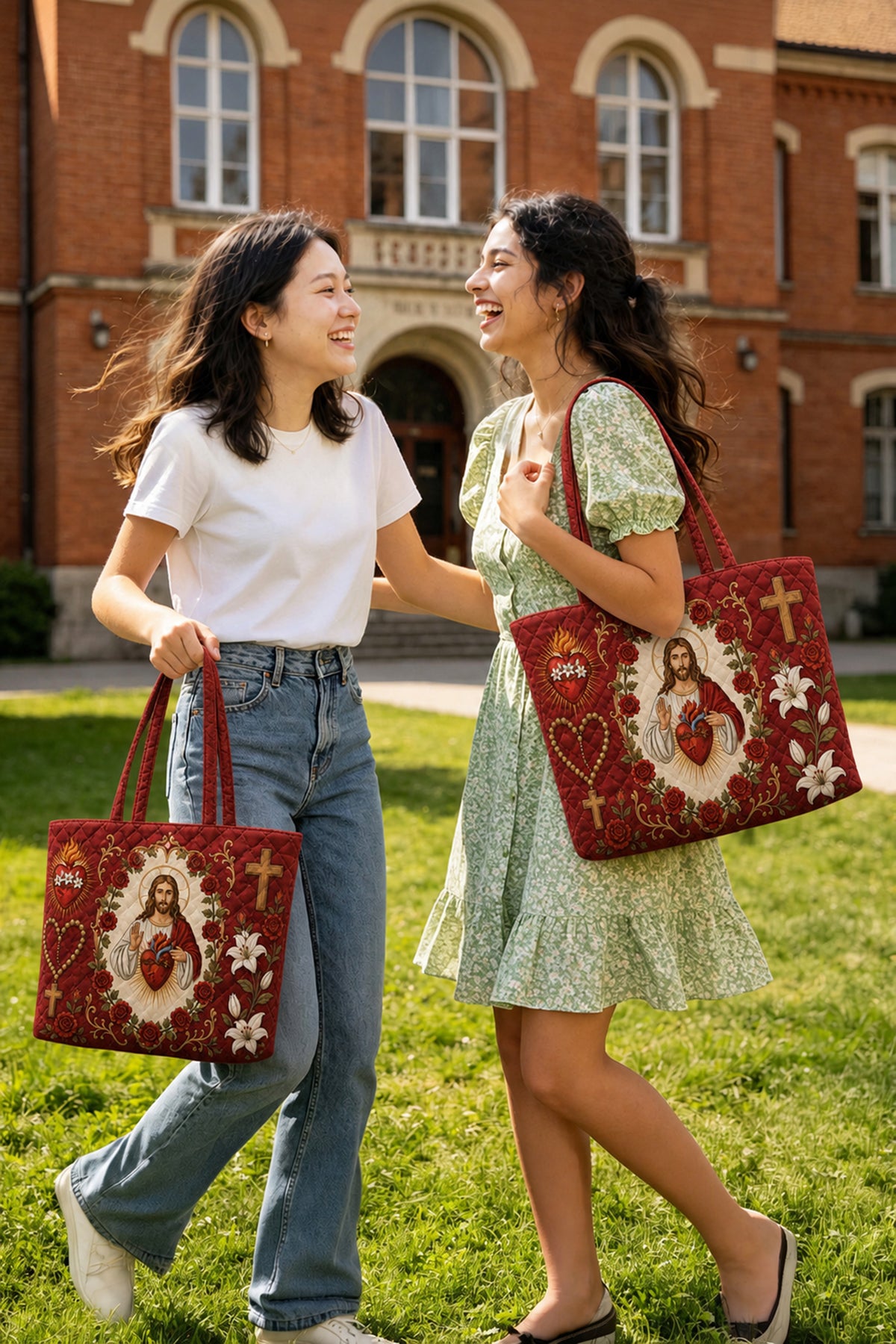 Sacred Heart of Jesus Christian Quilt Bag
