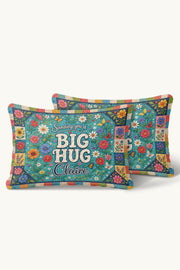 Sending Big Hug Colorful Floral Quilt Pillow