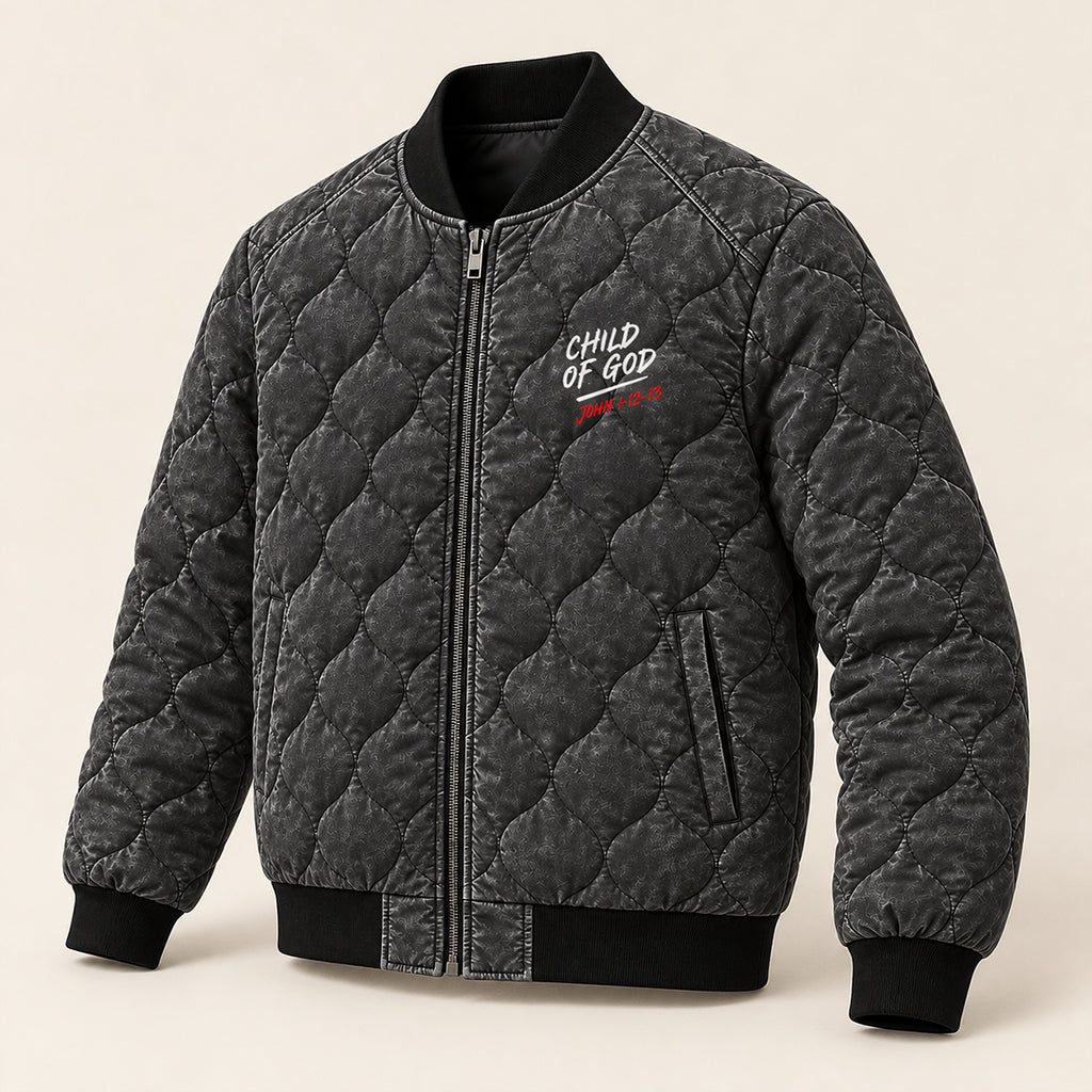 Spoiled Child Of God Quilted Bomber Jacket – view 7