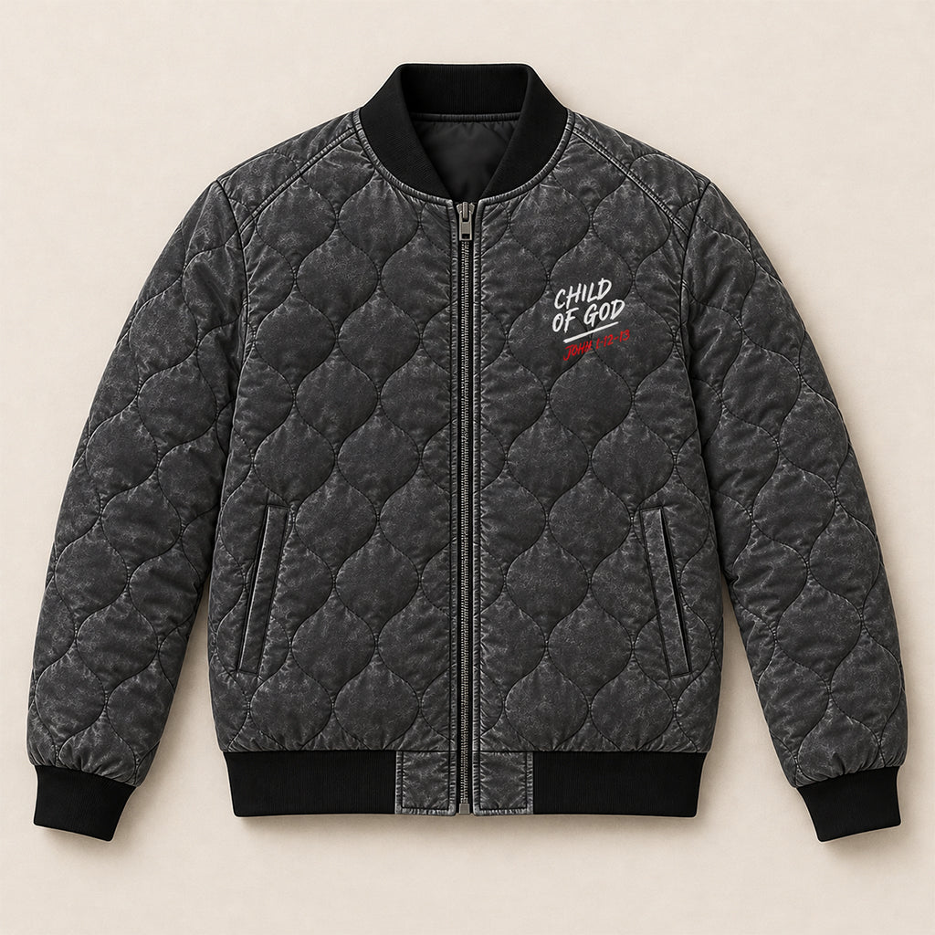 Spoiled Child Of God Quilted Bomber Jacket – view 3