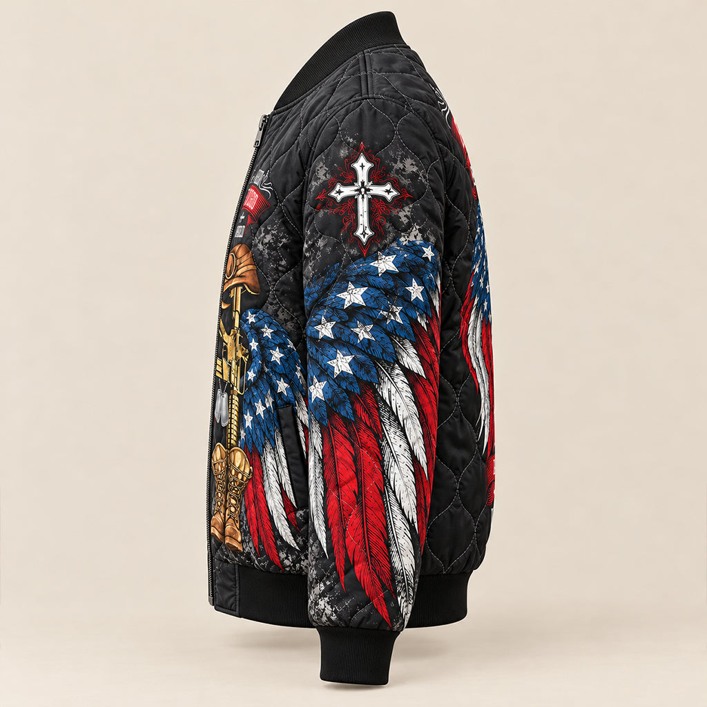 Stand With God Patriotic Quilted Jacket – view 4