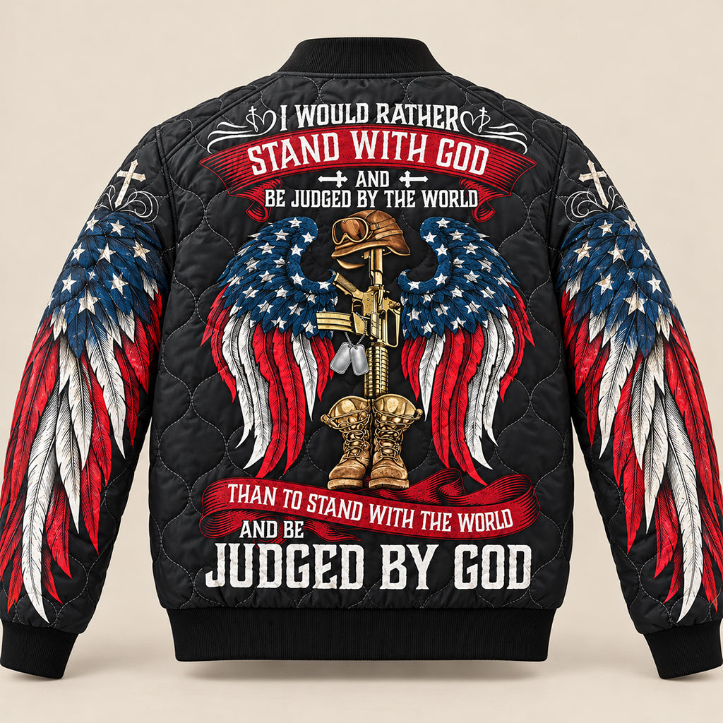 Stand With God Patriotic Quilted Jacket – view 1