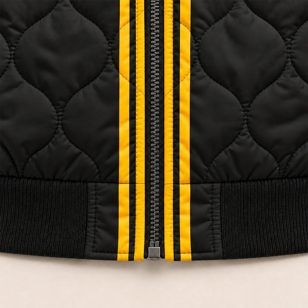 Stand With God Templar Knight Lion Quilted Bomber Jacket – view 12