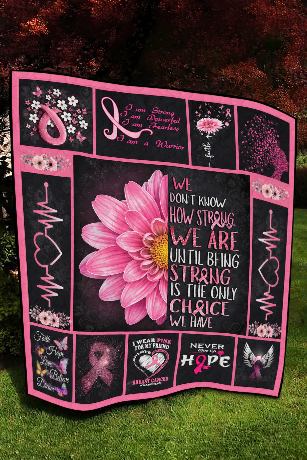 Sunflower We Dont Know How Strong Quilt Blanket