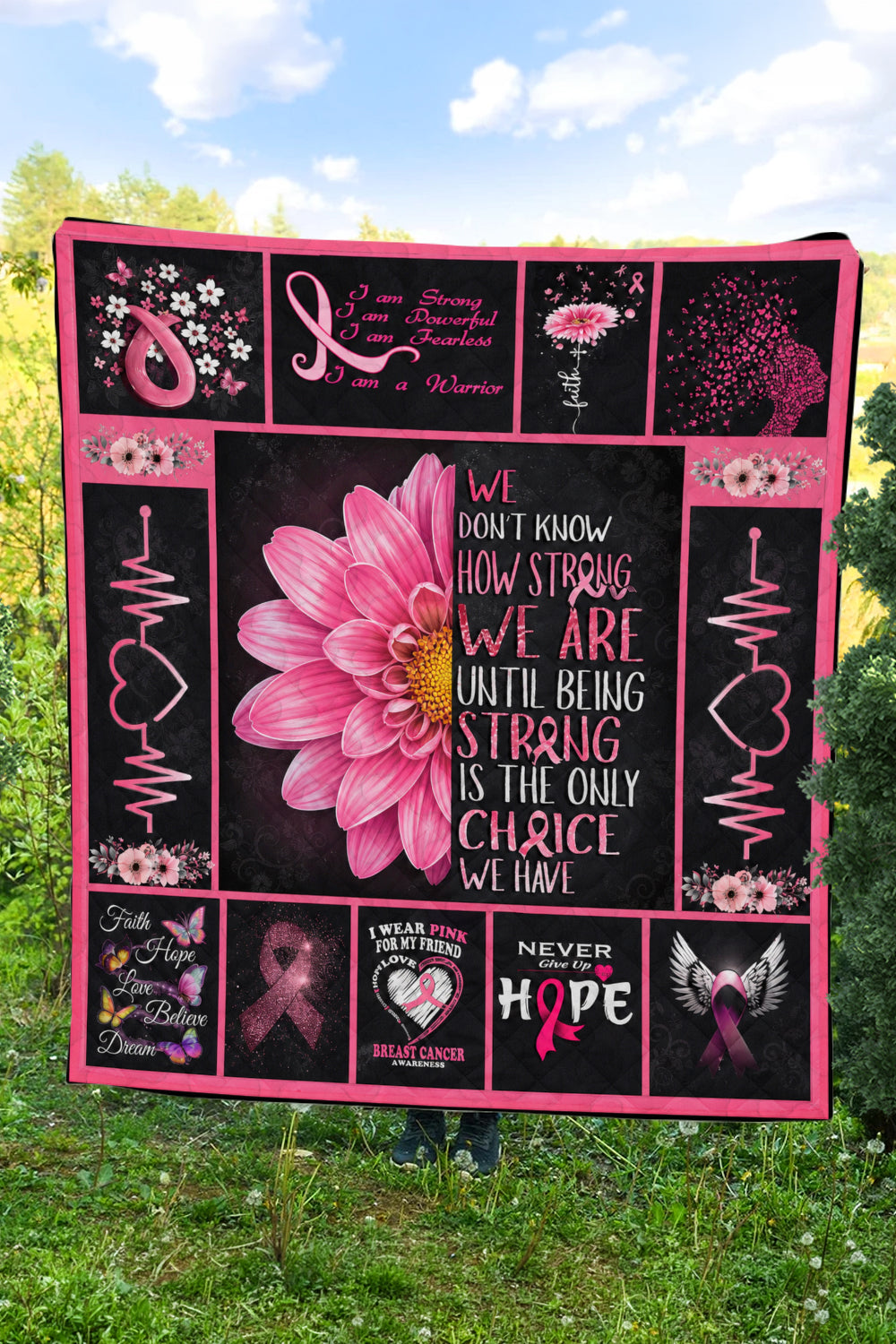 Sunflower We Dont Know How Strong Quilt Blanket