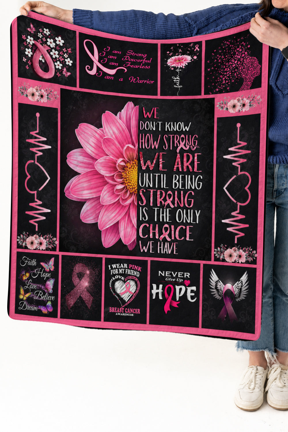 Sunflower We Dont Know How Strong Quilt Blanket