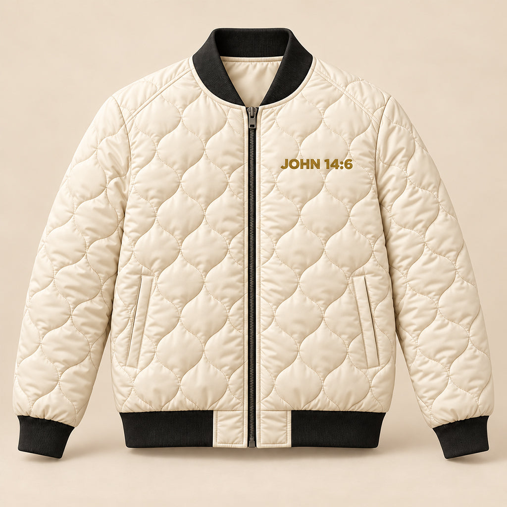 This Is The Way Jesus Crosswalk Quilted Bomber Jacket