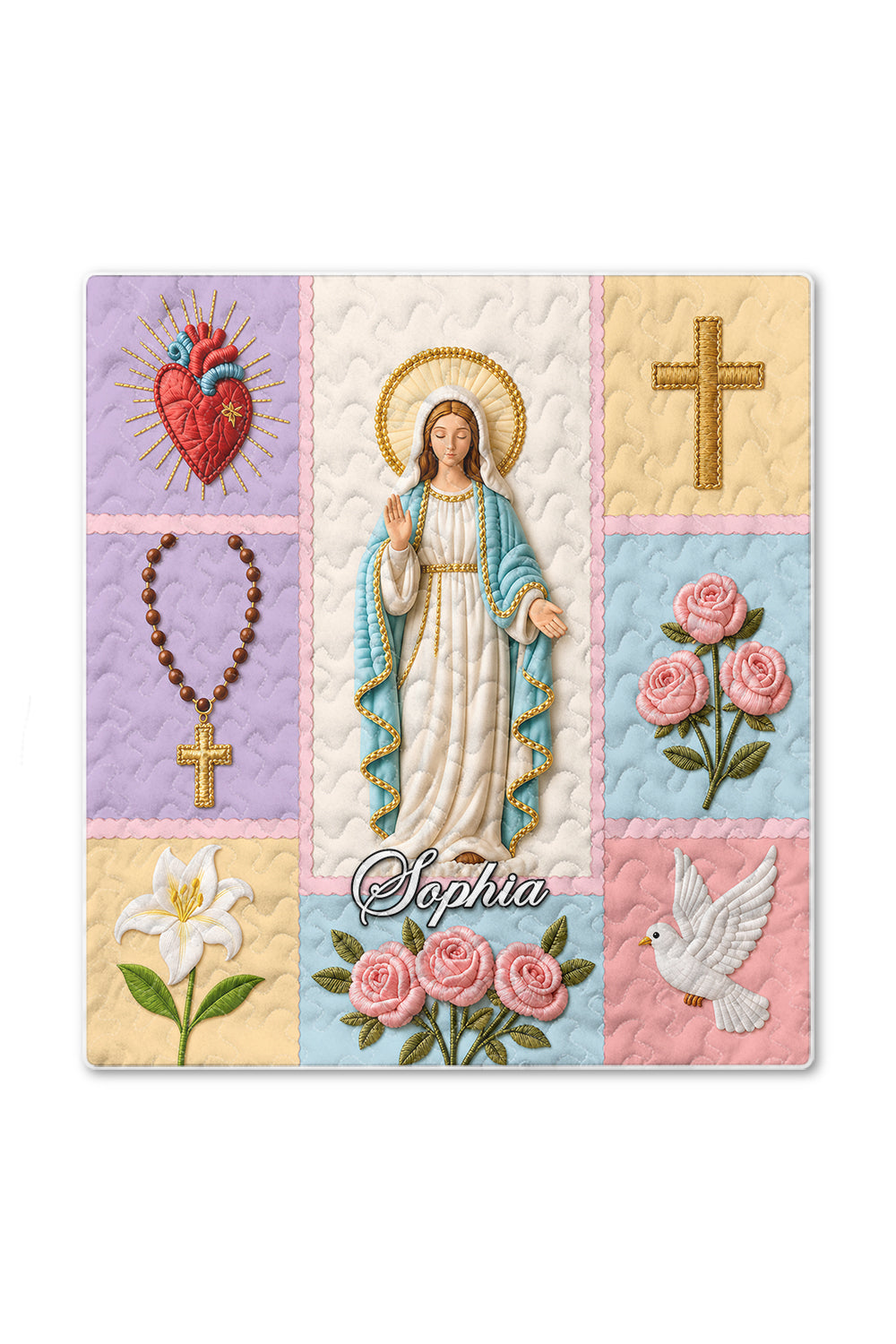 Virgin Mary Quilt Blanket