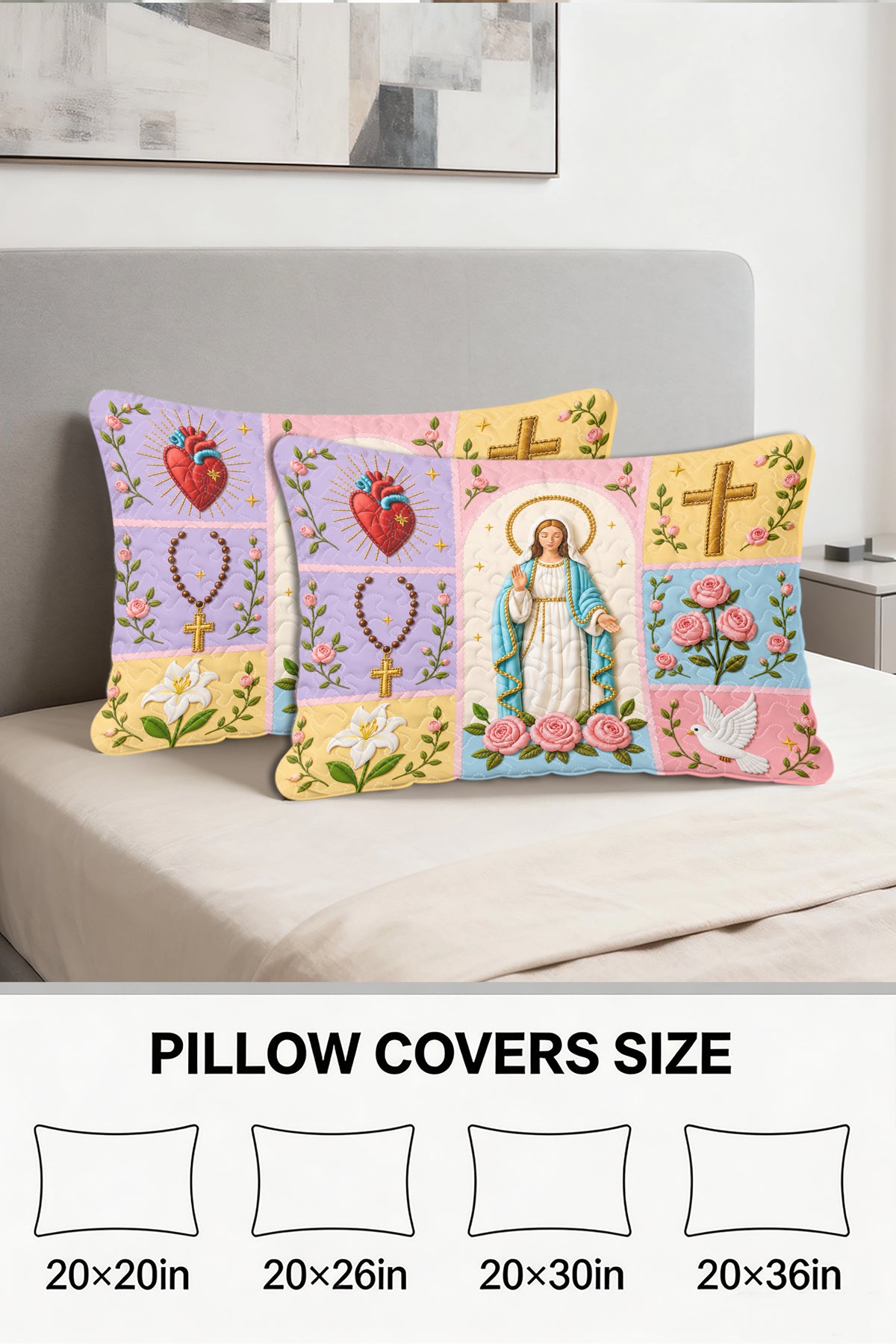 Virgin Mary Quilt Pillows