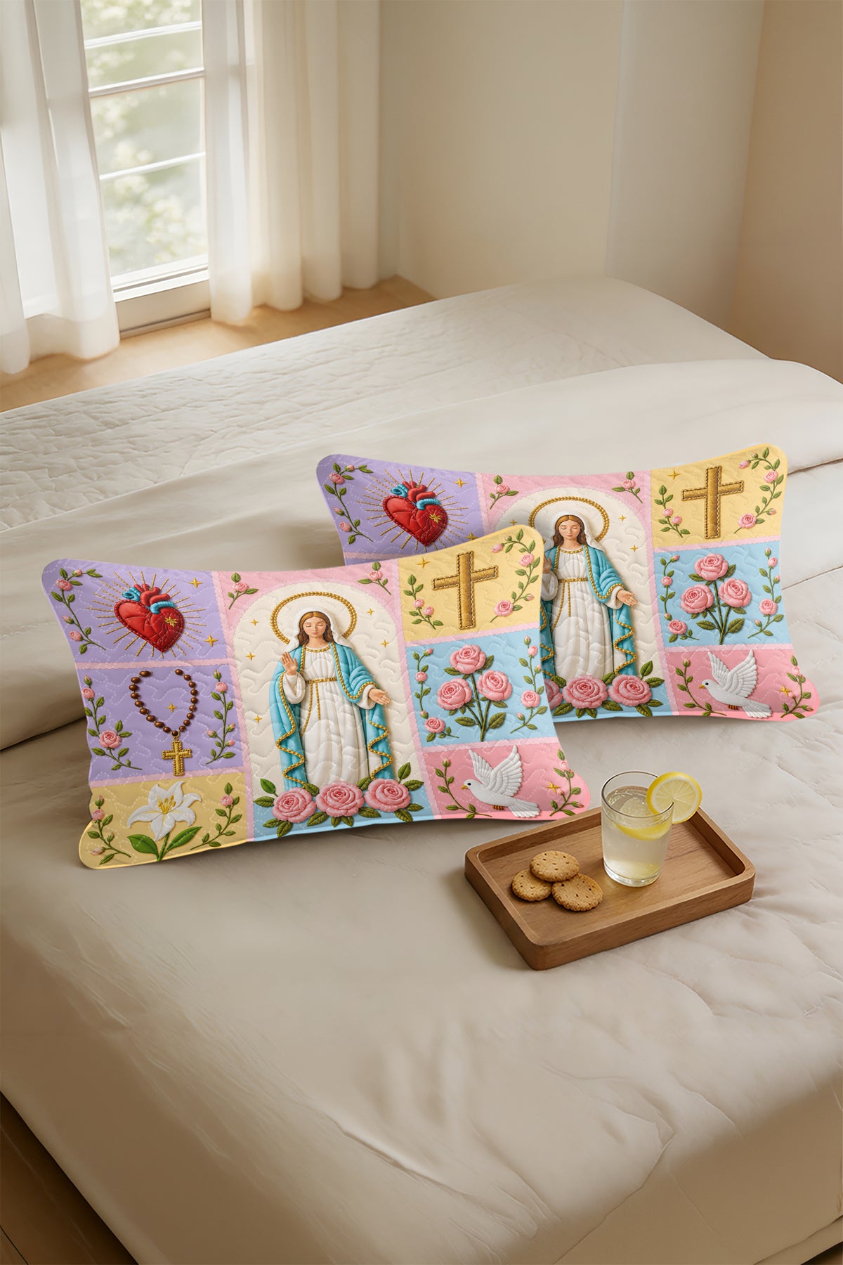 Virgin Mary Quilt Pillows