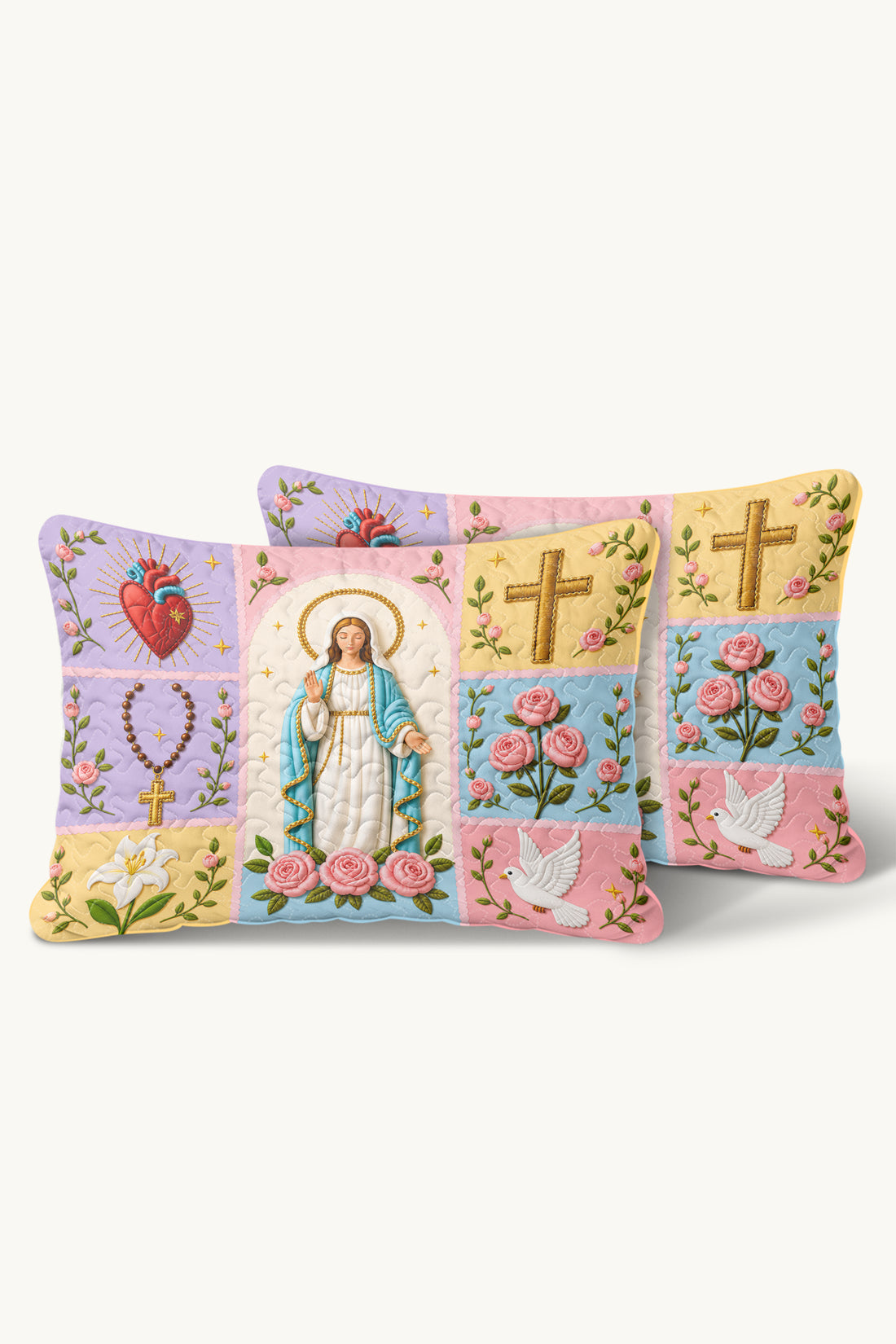 Virgin Mary Quilt Pillows